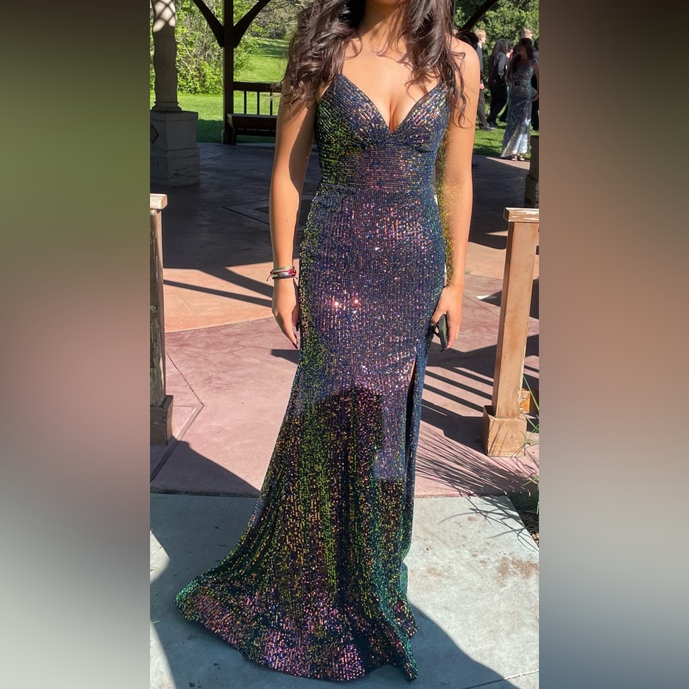 Sherri Hill 80110 Lace-Up Back Sequin Dress - Size 4